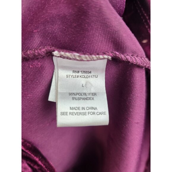 Live To Be Spoiled Women's Dress Large Burgundy Velvet Long Sleeve Mini Dress - Picture 10 of 12